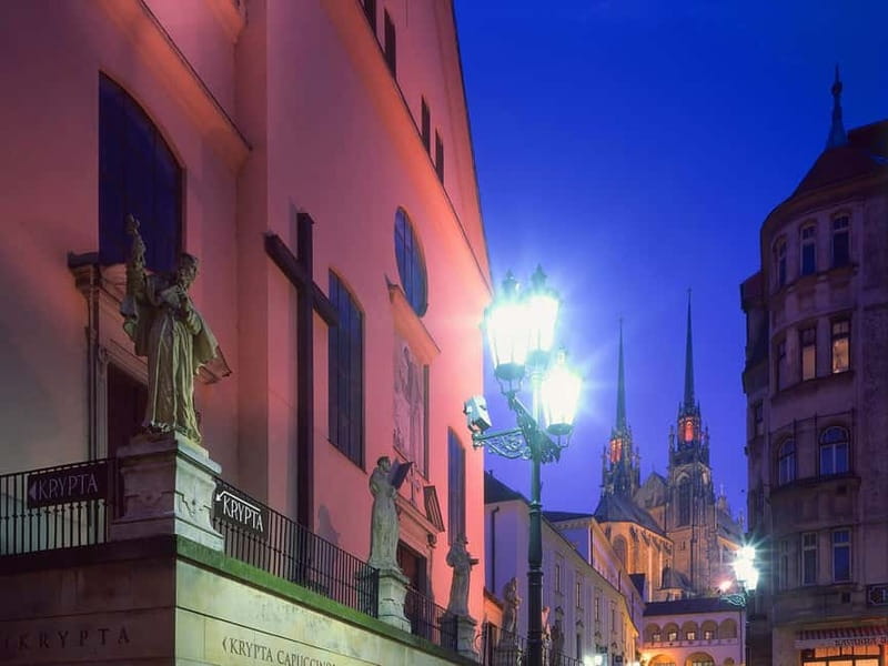 Brno: Historic Downtown Walking Tour - Capuchin Square and the monastery crypt