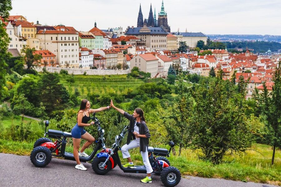 Electric Trike Sunset Prague Tour - Letná Park and the Prague Metronome