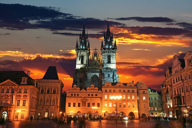 Evening View Walk in Prague - Crossing Charles Bridge with Prague Castle ahead