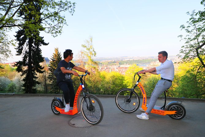 Grand City Tour of Prague on Cruiser e-Bikes or e-Scooters - Petrin Hill and Petrin Park viewpoints