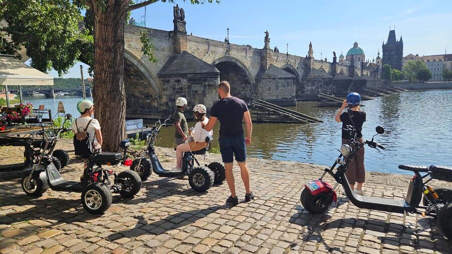 Heart of Prague tour on Tricycle electric scooter - Why an electric trike works well in Prague