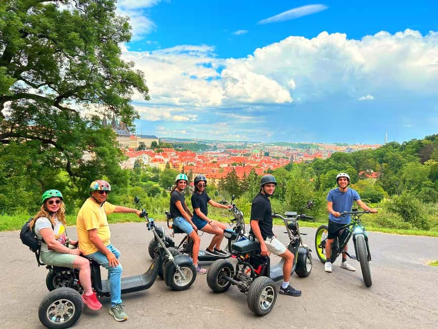 Heart of Prague tour on Tricycle electric scooter - Charles Bridge from the river side