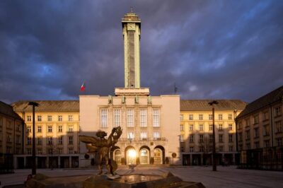 Entrance to the viewing tower of the new town hall