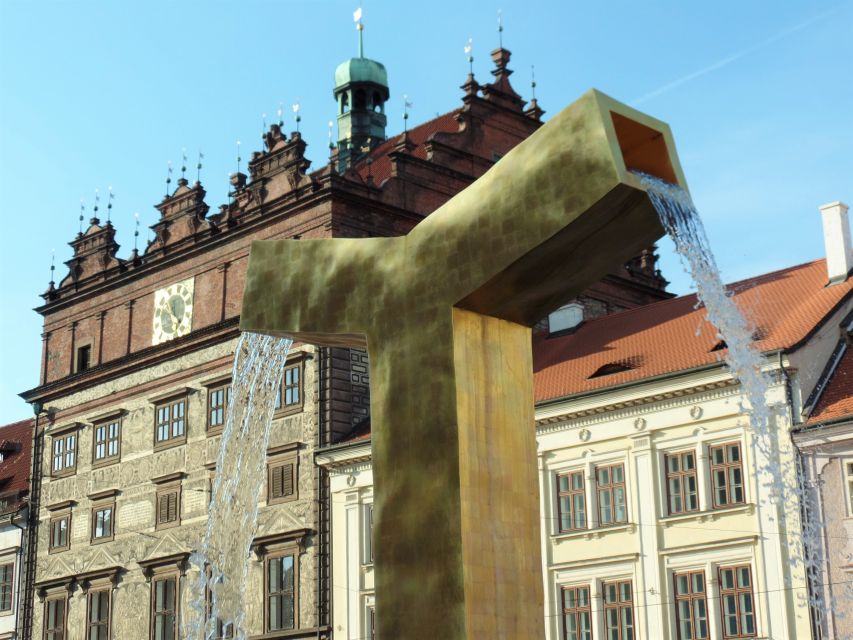 Pilsen: Old Town Gastronomy Tour - St. Bartholomeus Cathedral and the city skyline