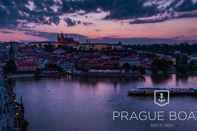 Prague Boats 3-hours Crystal Dinner Cruise - Prague by night from the Vltava