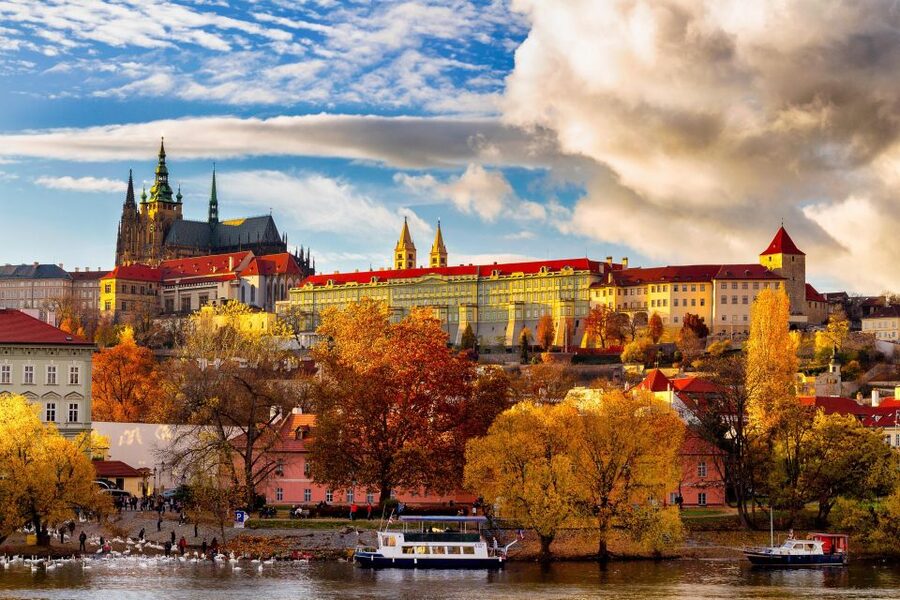Prague Castle & Castle District: 2-Hour Guided Tour - Seeing St. Vitus Cathedral from the castle grounds