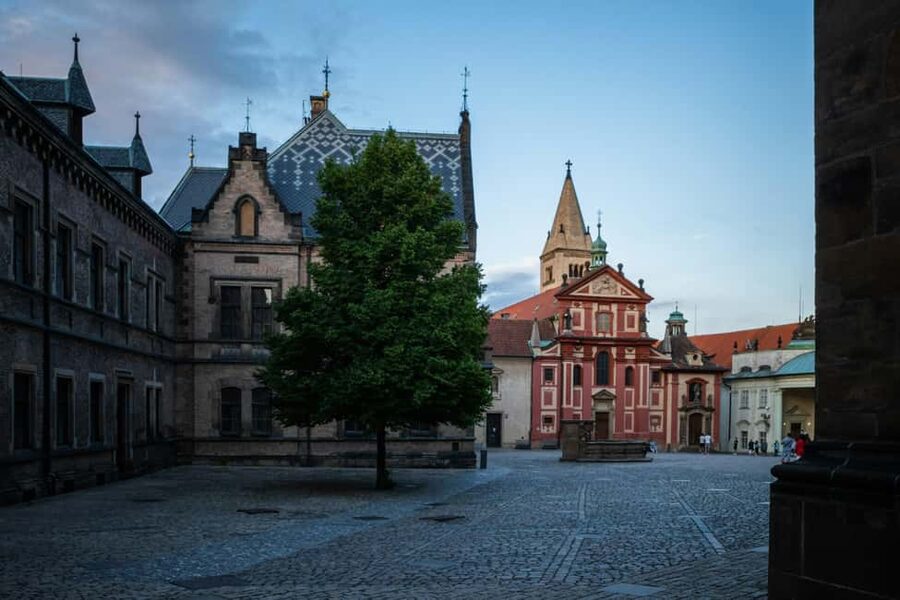 Prague Castle St. Vitus Cathedral, Royal Palace, St. George's Basilica - Golden Lane, alchemists, and Franz Kafka