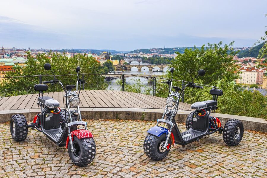 Prague City sightseeing in Night Trike Tour - Letná Viewpoint and the best city panorama
