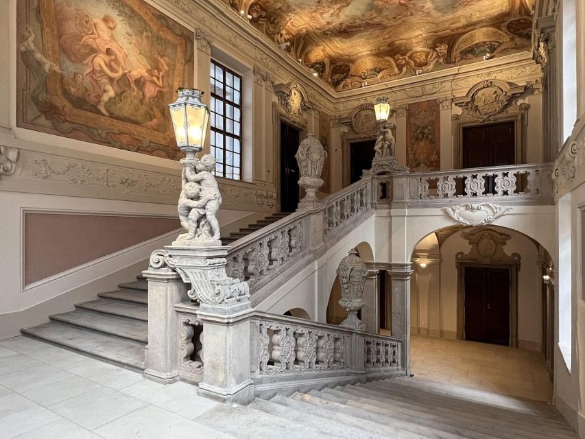 Prague: Clam-Gallas Palace Entry Ticket with Audio Guide - Golden and Turquoise Halls: restored details at close range