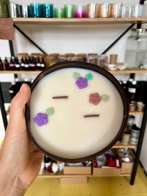 Prague: Coconut Candle Workshop - Adding bright colors, dried flowers, and spices