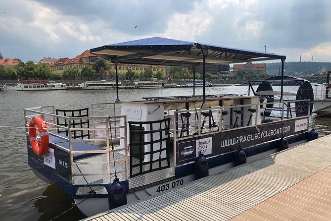 Prague Cycle Boat - The Swimming Beer Bike - Looking toward Prague Castle