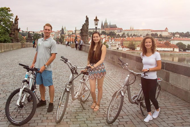 Prague E-Bike City Tour with A Local Guide - Lennon Wall and the riverside National Theatre