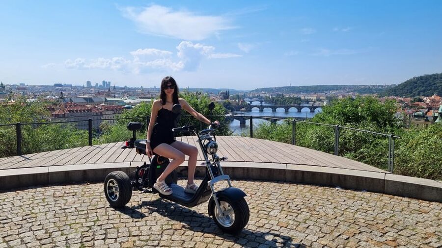 Prague: Electric Trike Viewpoints Tour - John Lennon Wall and the Bridge of Love