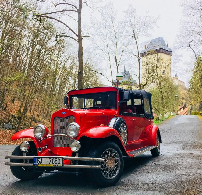 Prague: Fairytale Karlstejn Castle in Retro-Style Car - Pickup in central Prague and the morning start