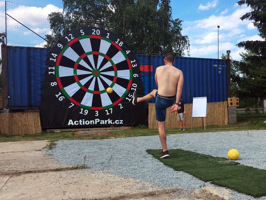 Prague : Giant Foot Darts and Giant Beer Pong Game - Private group comfort and practical timing