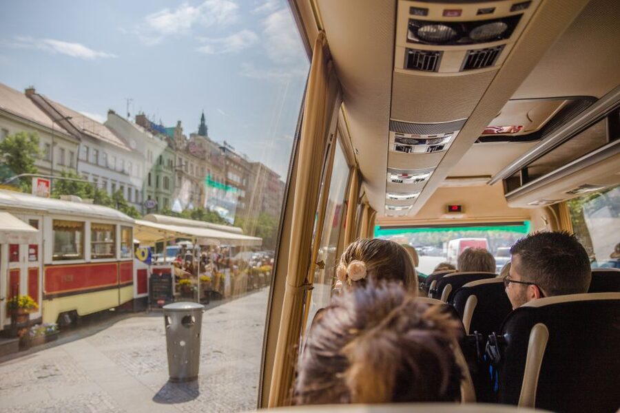 Prague: Guided Bus & Walking Tour with River Cruise & Lunch - The opening bus ride: Wenceslas Square to the Dancing House
