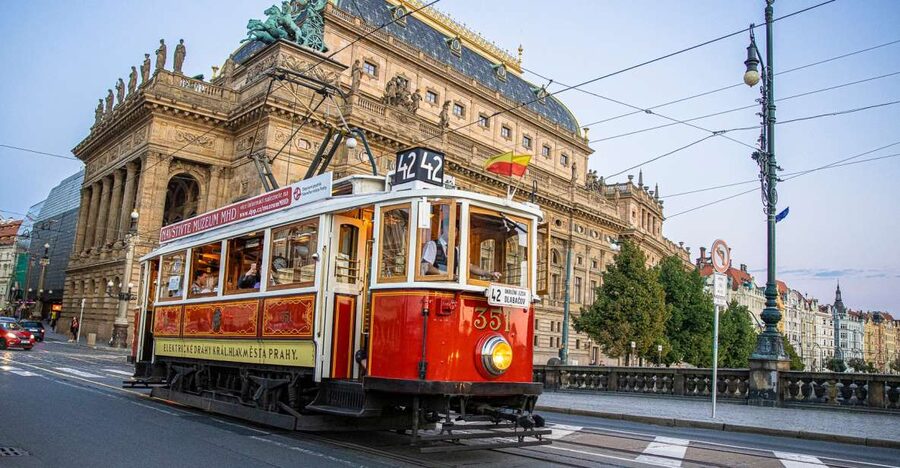 Prague: Hop-on Hop-Off Historical Tram Ticket for Line 42 - Commentary, maps, and the audio app