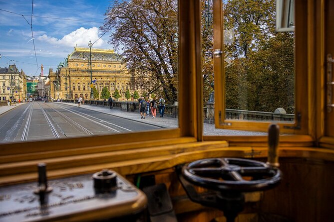Prague Hop on Hop off Sightseeing Tram - National Theatre and the riverfront