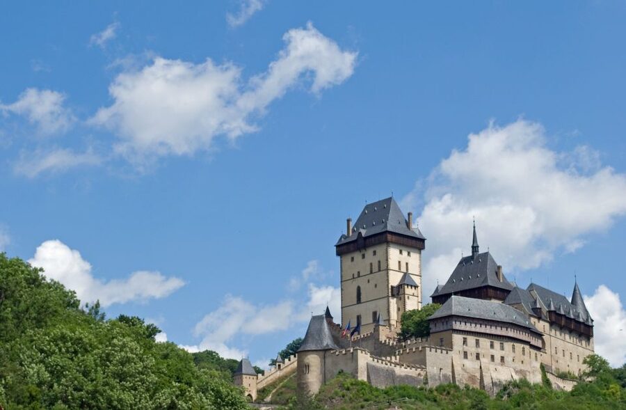 Prague: Karlštejn Castle Guided Tour with Entry Ticket - Walking uphill to the castle entrance