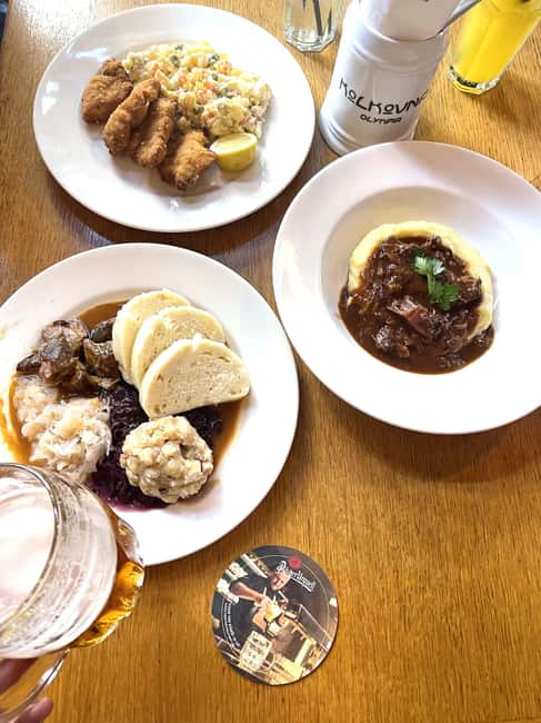 Prague: Local Food Tour in Secrets Hidden Gems - Svíčková and Knedlik at the restaurant stops