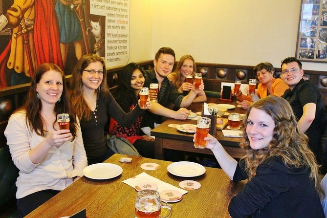 Prague Mini-Breweries Beer Tour with Czech Appetizers - Walking through Nové Město with beer on the mind