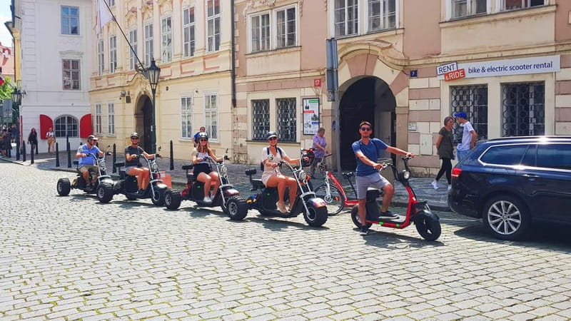 Prague: Panoramic Viewpoints Guided Electric Tricycle Tour - Franz Kafka Museum and Prague’s narrowest street