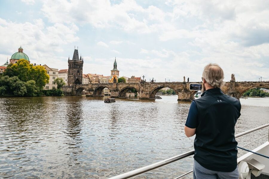 Prague: Vltava River Lunch Cruise in an Open-Top Glass Boat - Lunch With Charles Bridge as the Backdrop