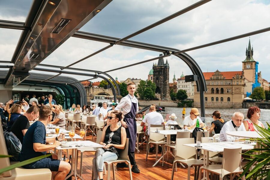 Prague: Vltava River Lunch Cruise in an Open-Top Glass Boat - Rudolfinum, National Theater, and the Dancing House