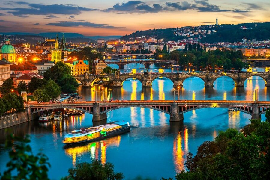 Prague: Vltava River Night Cruise with Buffet - Boarding at Čechův Bridge in the Old Town