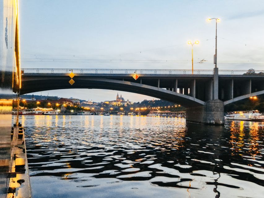 Prague: Vltava River Night Cruise with Buffet - The first views: Charles Bridge and the riverfront