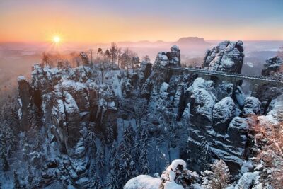 Pravcicka Gate & Bastei Bridge Winter National Park Tour from Prague