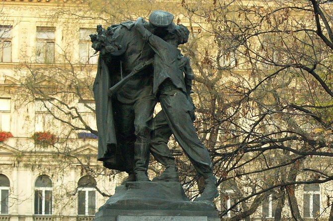 Private Prague Cold War Walking Tour - The upside-down Wenceslas statue and a sharp modern joke