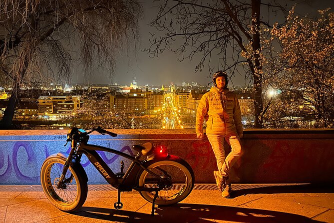 Retro Style E-Bike Night Tour in Prague - Live Guided - Old Town Square finishes the central Prague loop