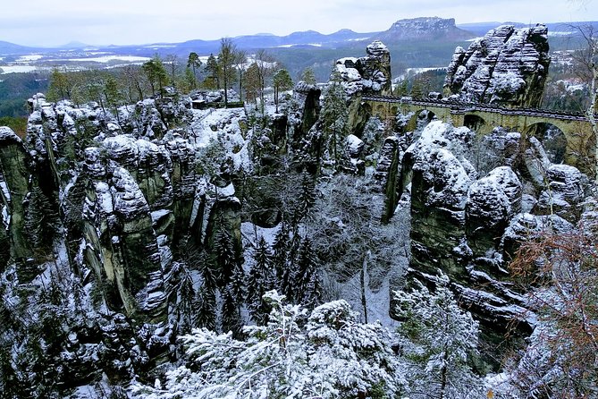 Terezin & Bohemian Switzerland from Prague: Bastei, Narnia & Café - The winter version: Dresden instead of Bastei
